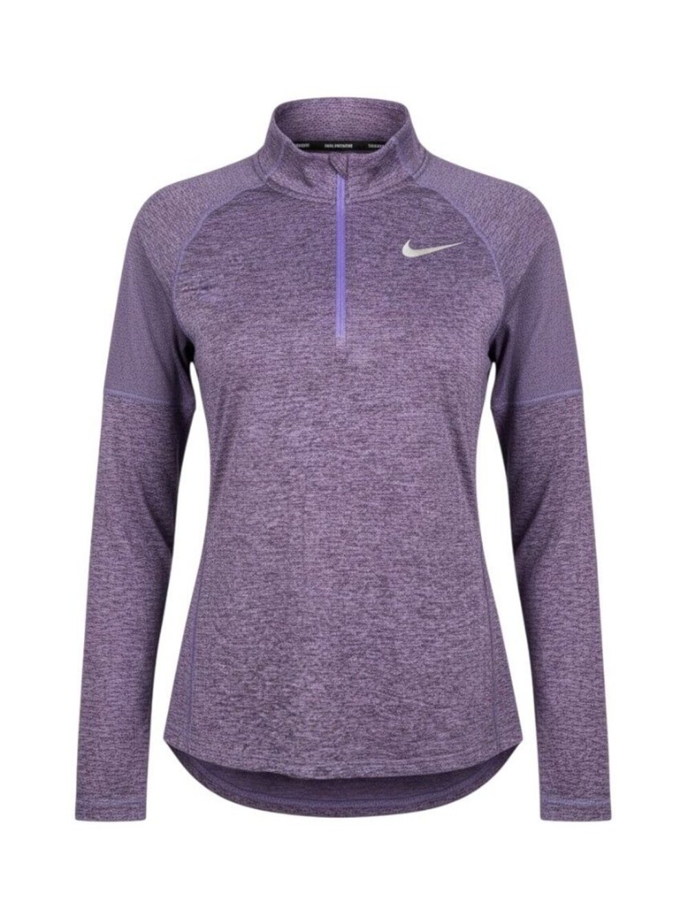 Nike Womens Purple Heathered Running 1/2 Zip Long Sleeve Top L